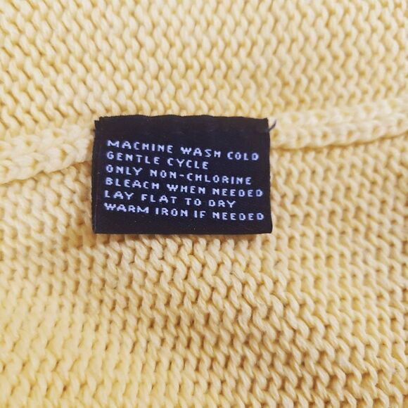 American Living Yellow 100% Cotton Cowl Neck Long Sleeve Pullover Sweater Size L - Picture 4 of 7